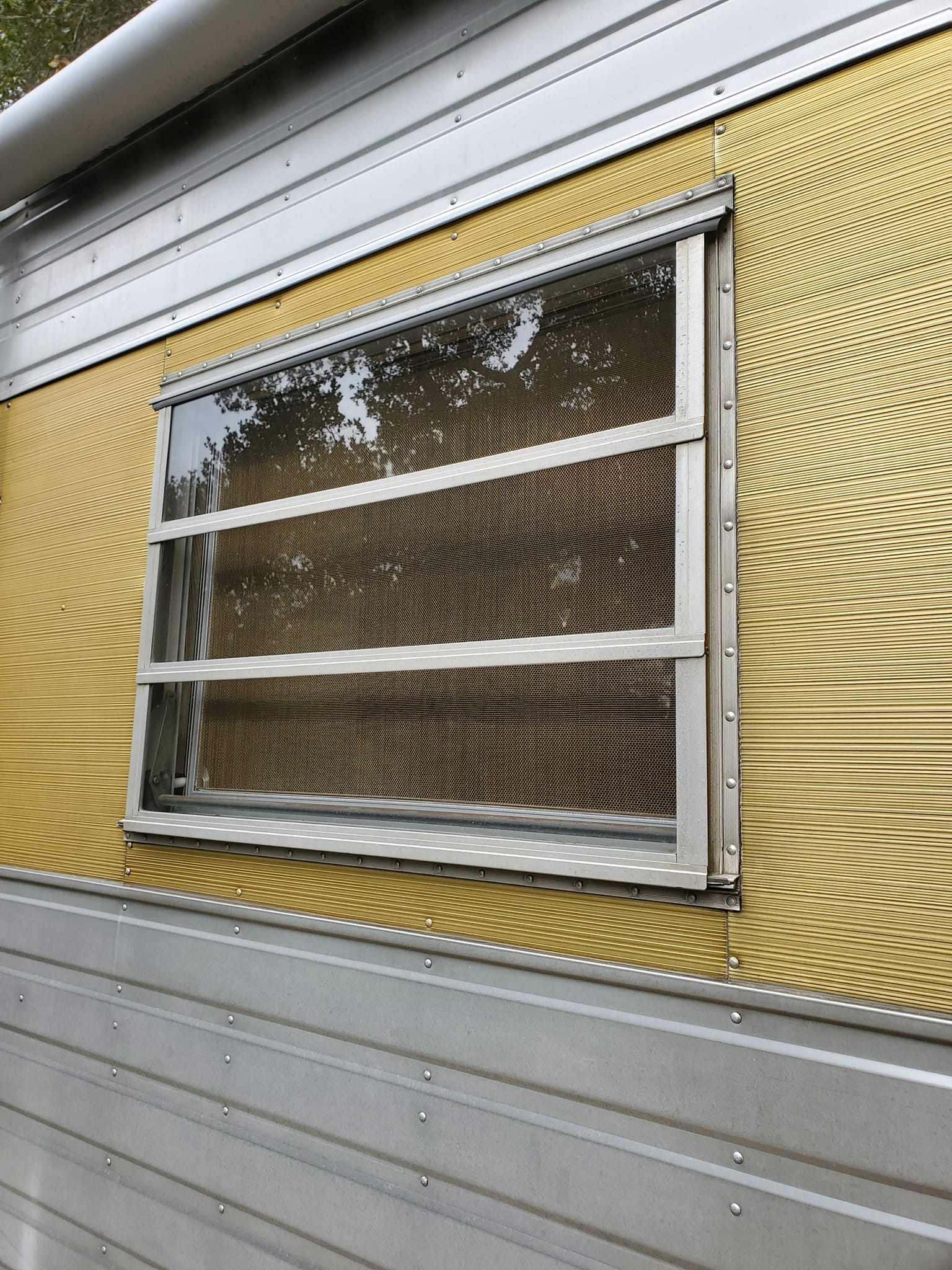 RV window screen — installation complete