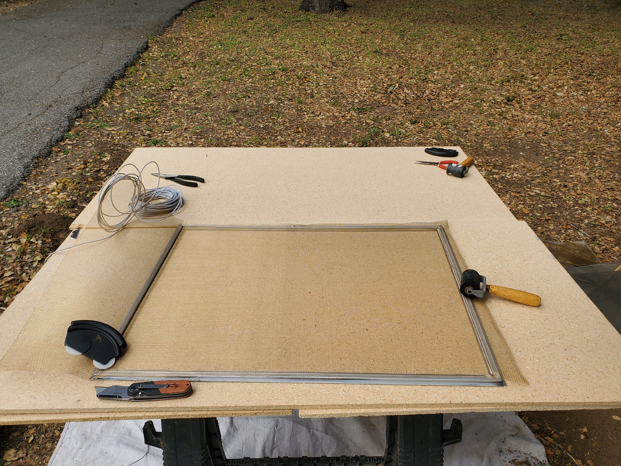Custom screen fabrication in progress